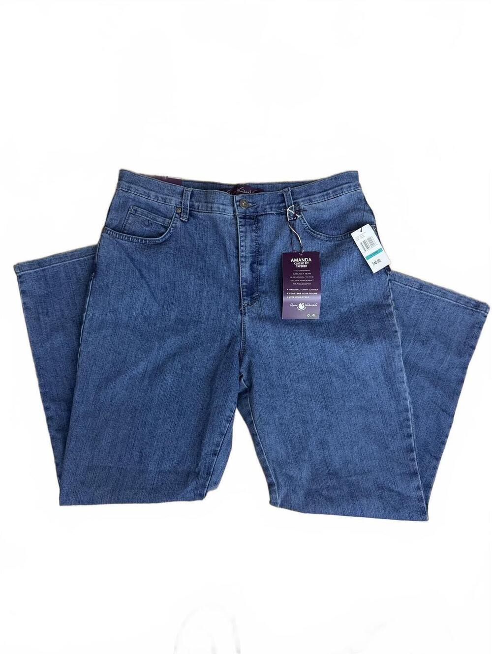 414 NWT Gloria Vanderbilt 16 Short Jeans $40 MSRP Amanda Chelsea Blue R0000414